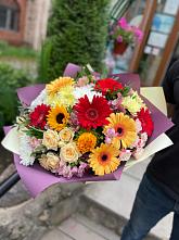 Букет цветов из:  Герберы, Ромашки, Хризантемы, Розы и Подсолнухи #REPLACE_PRED# Калино